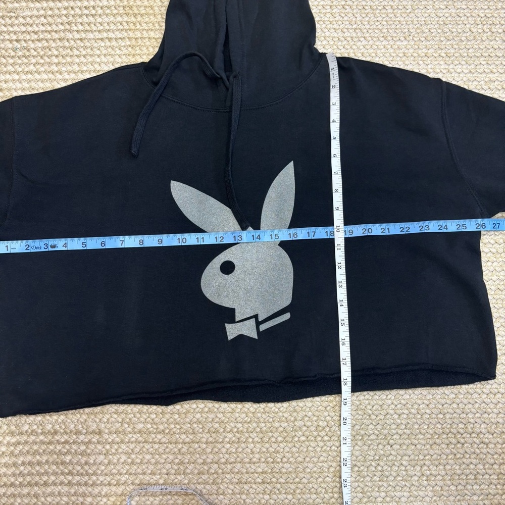 Lane Seven Cropped Hoodie Playboy Bunny Black Size M - Picture 6 of 9